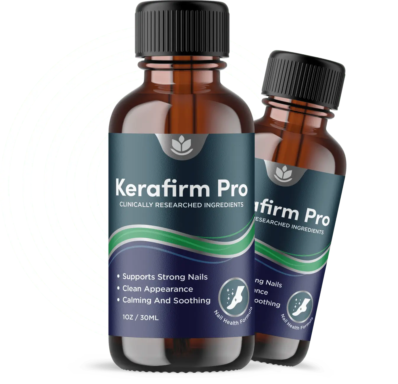 Kerafirm Pro nail and skin applicator serum bottles, made in USA